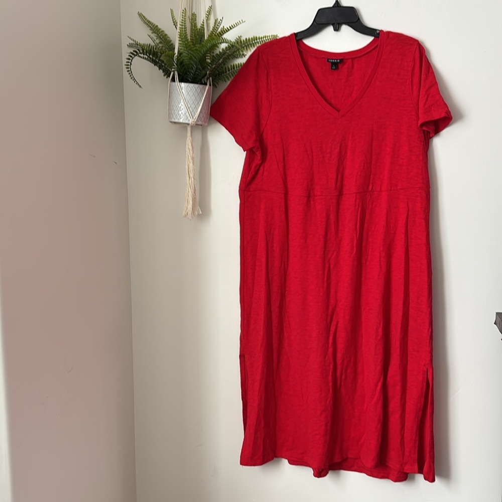 Torrid Midi Cotton Side Slub Slit Dress - Picture 2 of 7